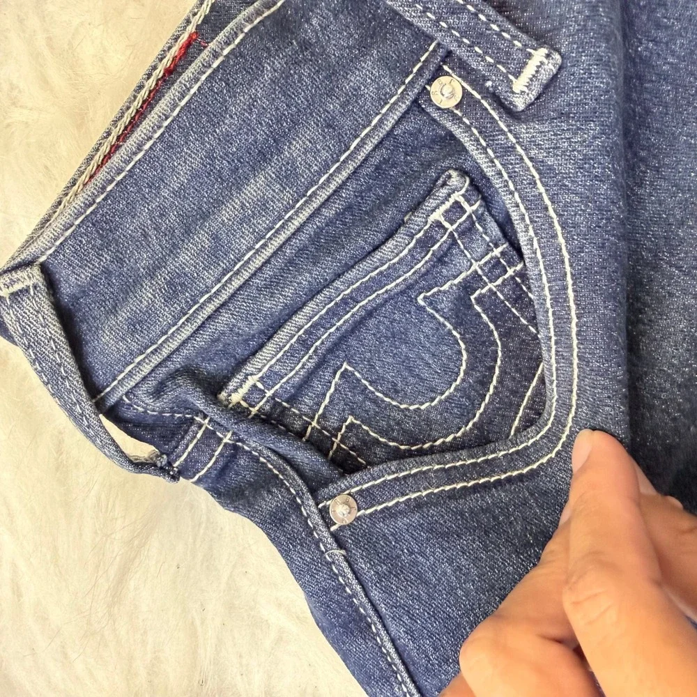 True Religion Bobbi Low Slung Baggy Jeans Mens 30 Dark Wash Wide Leg Y2K Denim